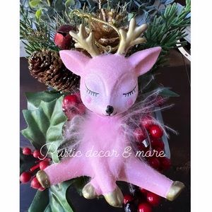 Pink iridescent Deer ornament